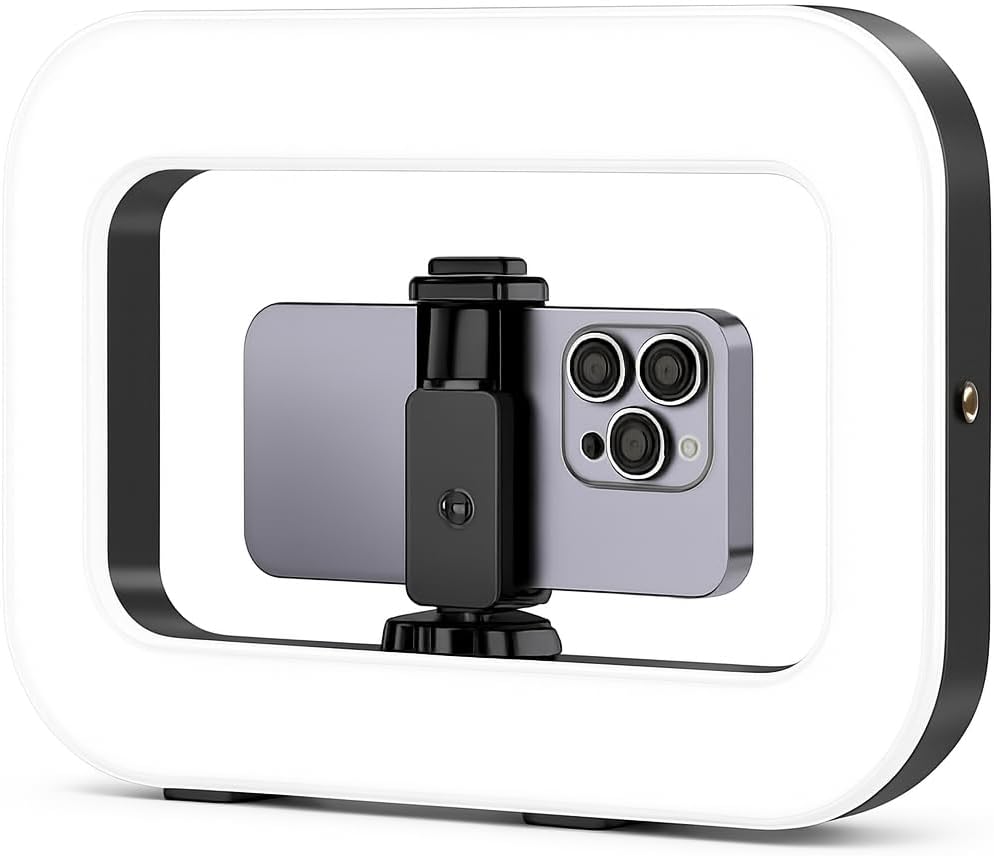 Ring Light Profissional e Suporte para Celular – Kit Iluminação LED para Vídeos, Lives, TikTok, Instagram, YouTube, Maquiagem e Gravação de Conteúdo Recarregável Premium