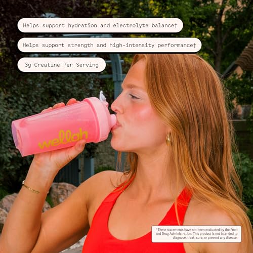 Image of Wellah Creatine + Electrolytes Powder (Fruit Punch) 30 Servings - Hydration Drink Mix with 3g of Creatine Monohydrate