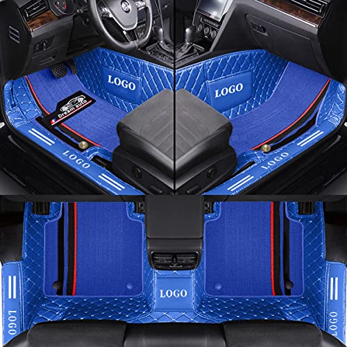 Tapis de sol voiture haut de gamme double couche bleu toutes saisons