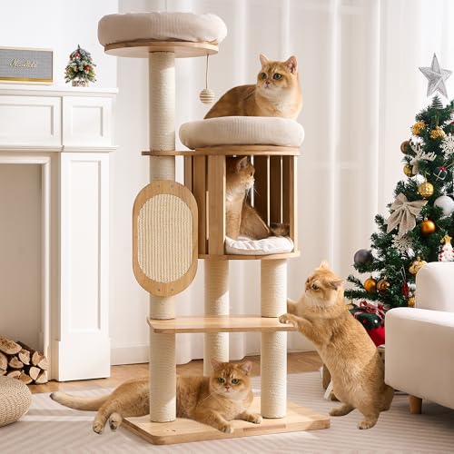 Kicari Solid Wood Cat Tree