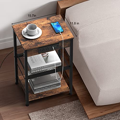 Nightstand-with-Charging-Station-End-Table-with-USB-Ports-and-Power-Outlets-Side-Tables-Bedroom-with-Storage-Shelves-Industrial-End-Table-3-Tier-USB-Bedside-Tables-in-Living-Room-Farmhouse-Brown Nightstand with Charging Station End Table with USB Ports and Power Outlets Side Tables Bedroom with Storage Shelves Industrial End Table 3 Tier USB Bedside Tables in Living Room Farmhouse Brown