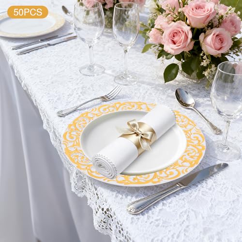 Set de 50 platos cargadores decorativos redondos de 13 pulgadas miniatura 5