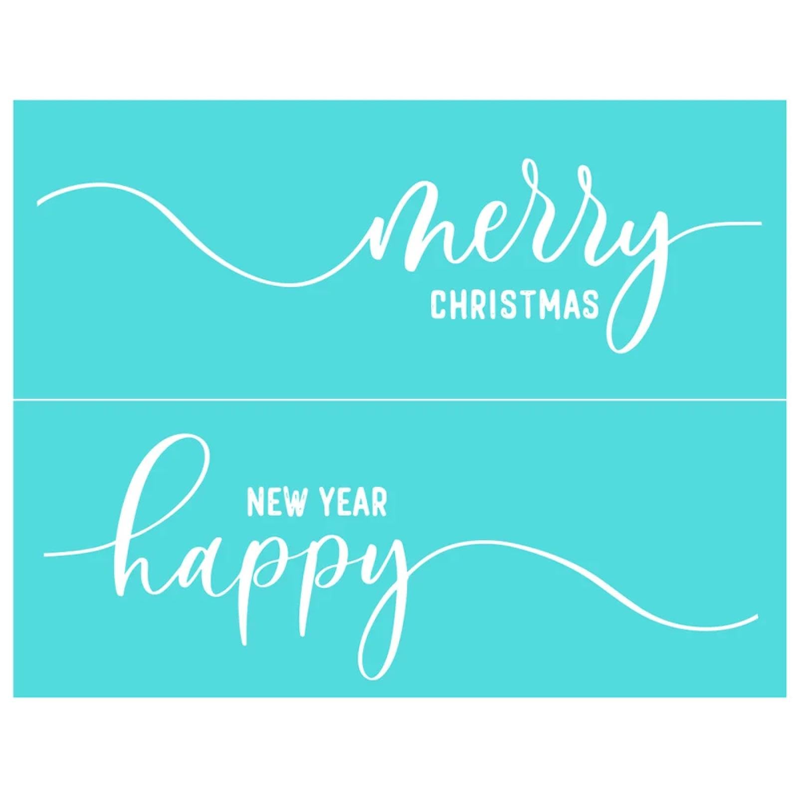 MANGOUSONG Screen Printing Kit,28x21.5cm Merry Christmas Silk Screen Stencils Reusable Silkscreen Print Kit for Printing Handbag Decoration Template ?Seal Tool