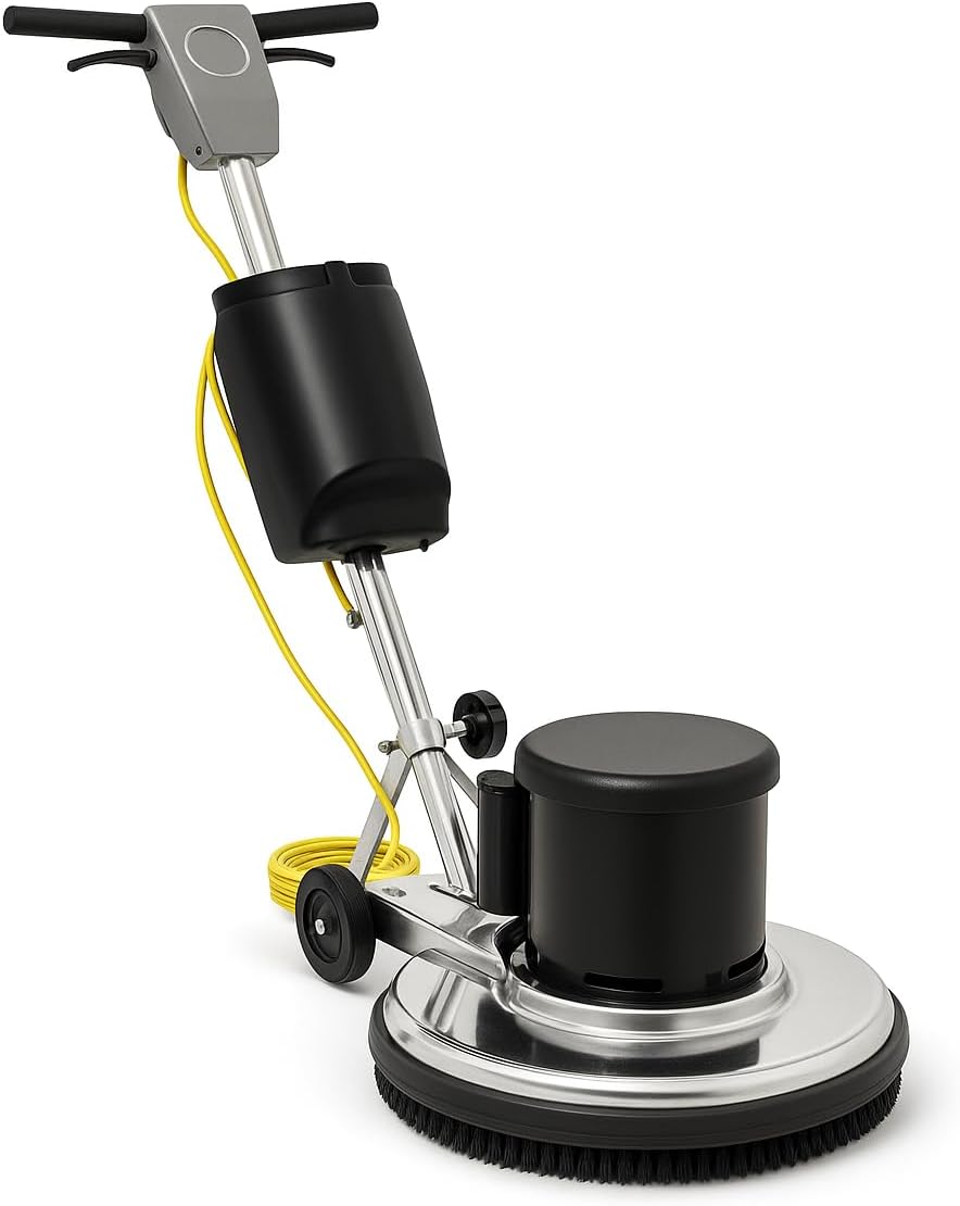 20-Inch Commercial Floor Machine, 175 RPM, 1.5 HP, with 2 Gallon Solution Tank and Brushes