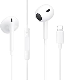 Auriculares In Ear para iPhone,Cascos con Aislamiento de Ruido Soporte Control de Volumen de Llamadas,Compatible con iPhone 14/14 Pro/13/13 Pro/12/11 Pro/7/8 Plus/XS/XR/X Soporta Todo el Sistema iOS