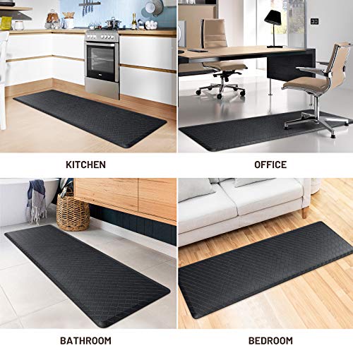 Happytrends Kitchen Mat Cushioned Anti-Fatigue Floor Mat,17.3"X60",Thick Waterproof Non-Slip Kitchen Mats And Rugs Heavy Duty Ergonomic Comfort Rug For Kitchen,Floor,Office,Sink,Laundry,Black #TOP6