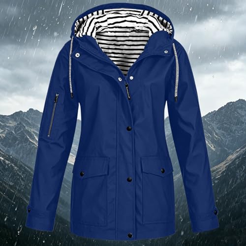 Chubasquero para mujer largo talla grande 6-24 con capucha 2