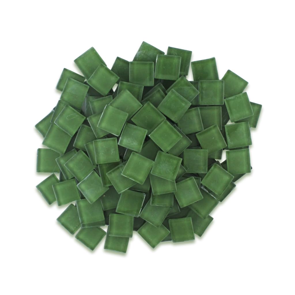 Sai Mosaic Art Glossy 15x15x3.5mm Crystal Glass 200 Gm Neem Green GR-900-image-48