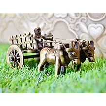 Aakrati Open Bullock Cart Brass Decorative Metal Showpiece