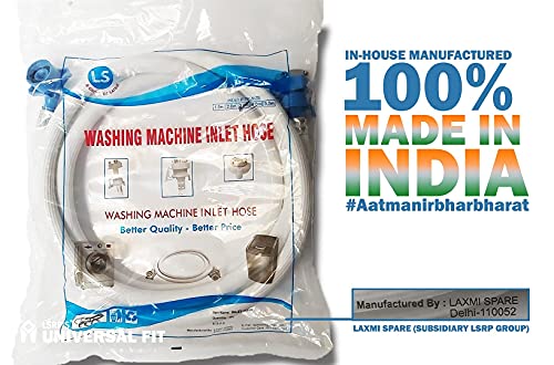 Image of LSRP'S Universal Fit 5 Meter (6.22mm Thick - The Rarest Quality, 3 Layers PVC Made) Washing Machine Inlet Hose Pipe For Fully Automatic Top Load & Front Load Washing Machine - White