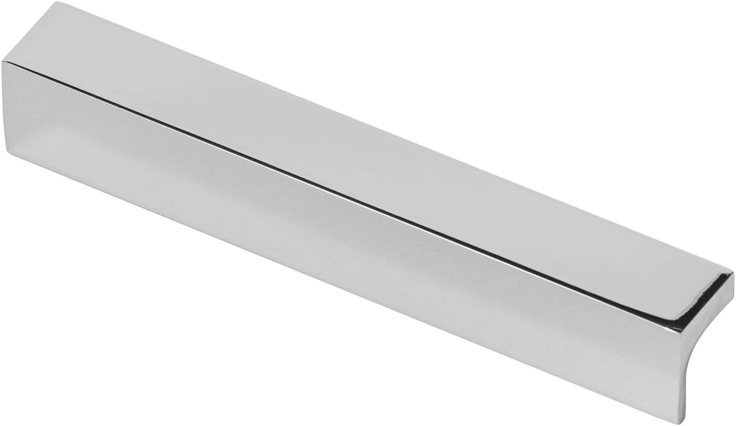 Decoranddecor Napa Modern L-Shaped Cabinet Pull Handles, Premium Zinc Architectural Hardware for Kitchen Drawers and Cupboards, Sleek Minimalist Design 128mm Hole Centres - Polished Chrome