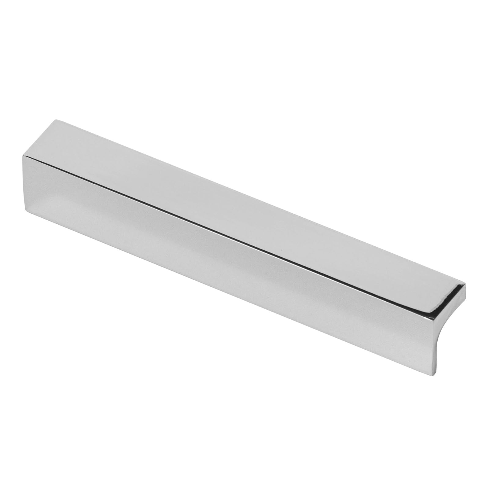 Decoranddecor Napa Modern L-Shaped Cabinet Pull Handles, Premium Zinc Architectural Hardware for Kitchen Drawers and Cupboards, Sleek Minimalist Design 160mm Hole Centres - Polished Chrome