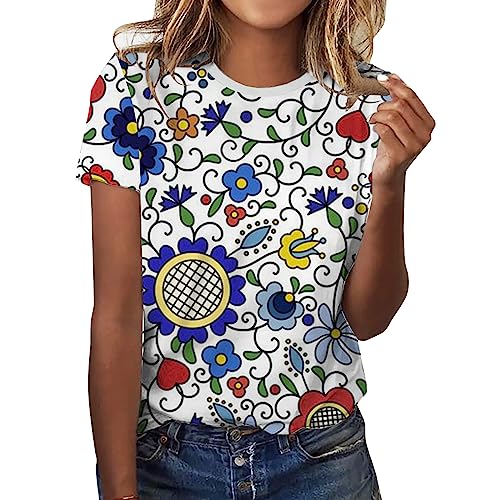 T-shirt para mulher, compatível com Oktoberfest Trachtenshirt Tshirt Dirndl adequada para Oktoberfest T-Shirt Sport Oktoberfest Tshirt Damen, azul, XL