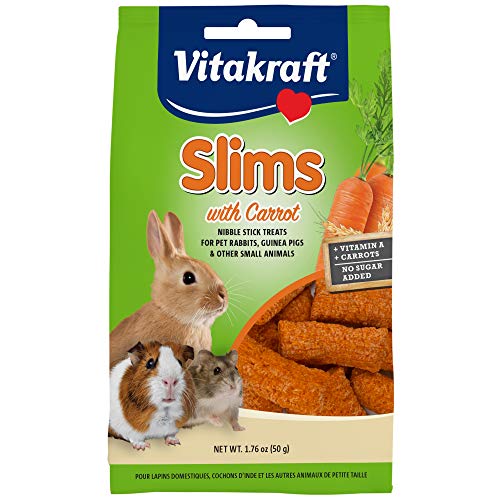 Vitakraft Slims Small Animal Treats – Carrot – Crispy Nibble Stick Treat – 1.76 oz