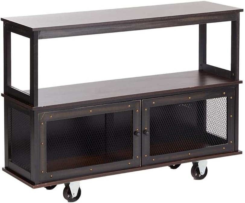 The Lakeside Collection Industrial-Style Rolling Buffet Carts - Black
