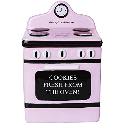 Pacific Giftware Retro Oven Freshly Baked Ceramic Cookie Jar with Air Tight Lid 8 inch Tall