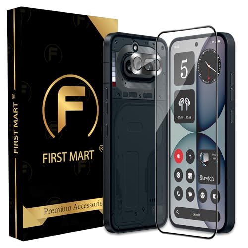 Image of FIRST MART Tempered Glass for Nothing Phone 4A 5G with Black Camera Ring Guard & Installation Kit | HD Clear Edge-to-Edge Screen Protector, Scratch Resistant, Case-Friendly | Pack of 1