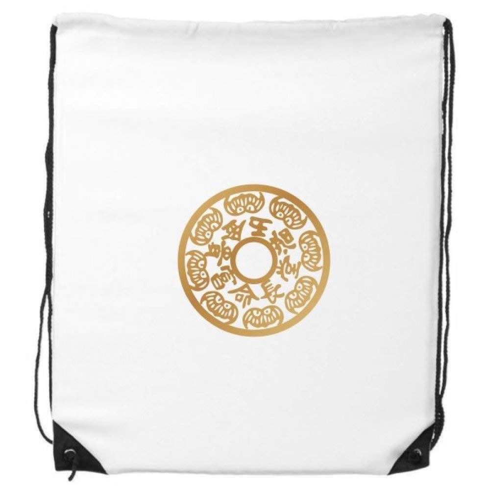 DIYthinker Animal Round Gold Rich Chinese Drawstring Backpack Shopping Sports Bags Gift One_Size MultiColor