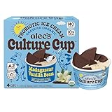 Alec's CULTURE CUP™ Probiotic A2 Dairy Organic Ice Cream - Madagascar Vanilla Bean 3.5oz 4-Pack
