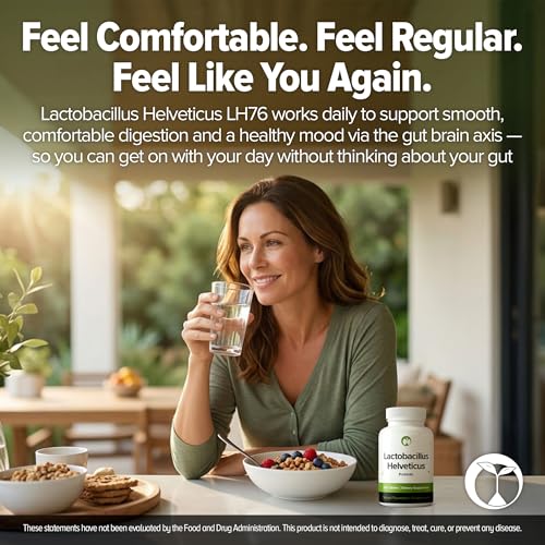 Image of Lactobacillus Helveticus Probiotic 240 Tablets (4 Month Supply) - Researched Strain LH76 - 3 Billion CFU - Digestive Health & Mood Support - GMP Certified (240, Lactobacillus Helveticus)