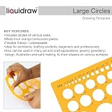 Liquidraw Szablon szablonu okręgowego, 45 okręgów o różnych rozmiarach, idealny do matematyki, geometrii lub rysunku, nadaje się do inżynierii, architektury i kreślenia, trwały, przezroczysty
