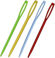 Vista 6 de 48pcs 2.7" Large Eye Plastic Sewing Needles - Yarn, Lacing, Safety Needles for Children's Craft Projects, 4