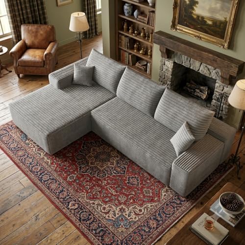 Image of 107 inch Cloud Sectional Sofa Boneless Couches with Chase
