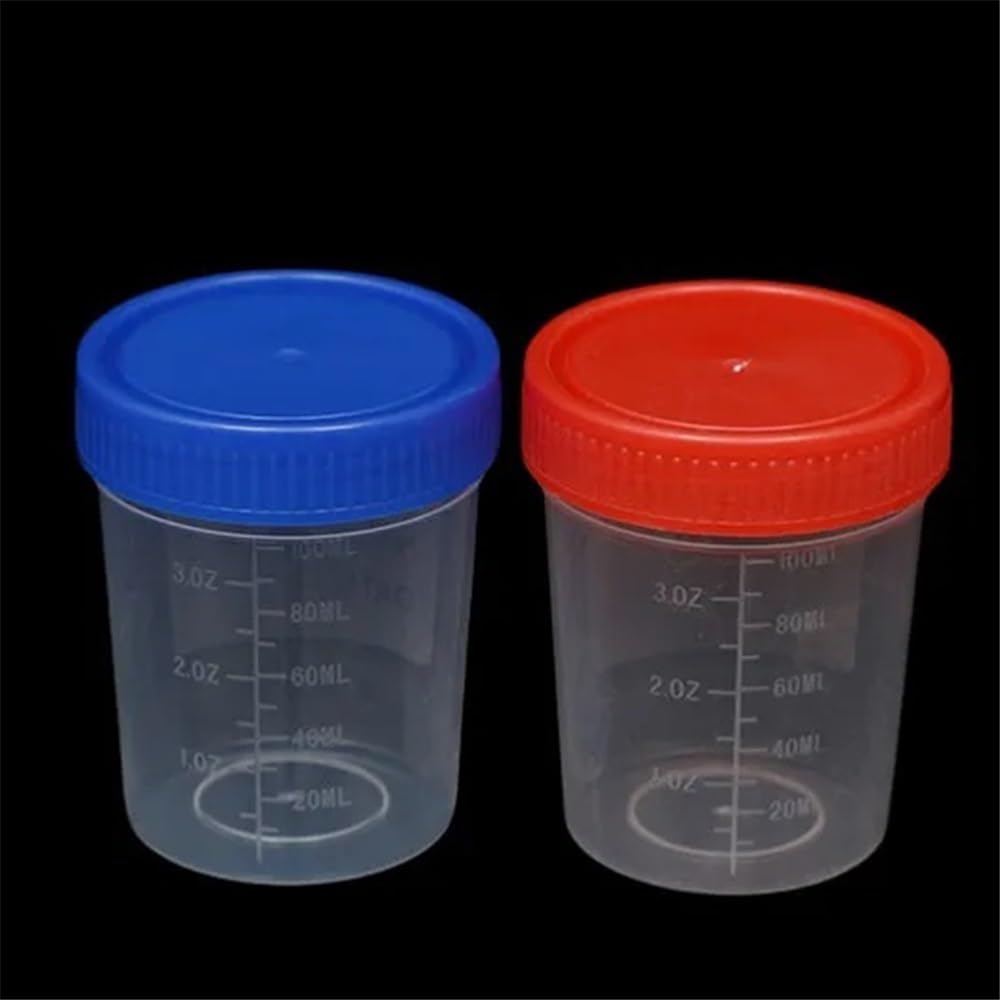 Equipos y suministros de laboratorio Contenedor de plástico con tapa rosca, 100 ml/120 ml, paquete 50