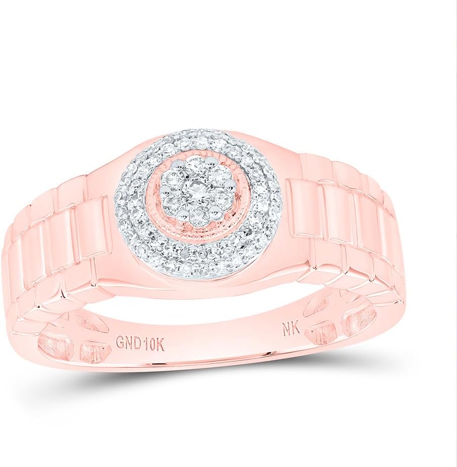 Jewels By Lux 10K Yellow Or White Or Rose Gold 1/4Cttw Natural Diamond Mens Ring