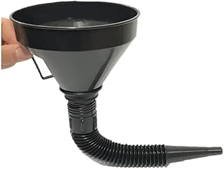 Multi Purpose Plastic Funnel, with Extendable Flexible Spout Black