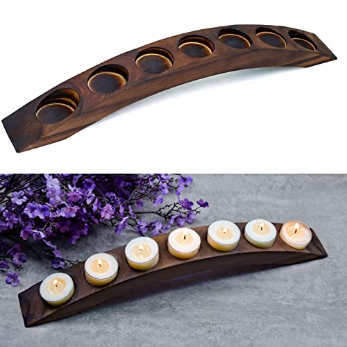 Long Wooden Bridge Tealight Holder 7 Hole
