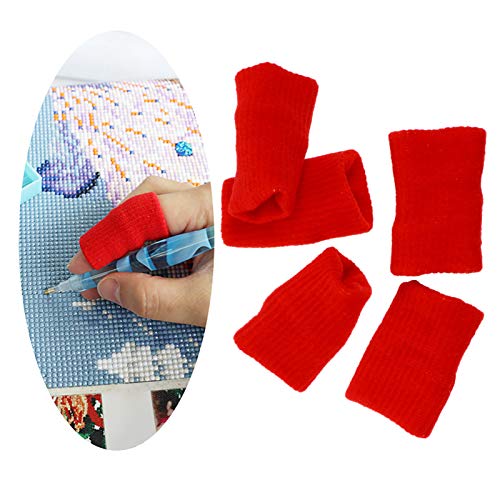 ARTIBETTER 10Pcs Dedeiras Dedos Vermelhos Capa Luva Extender Mangas Mangas Dedo Ponta Do Dedo Polega