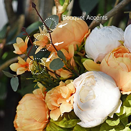 Image of FiveSeasonStuff Vintage Artificial Peonies Silk Flowers and Hydrangeas for Wedding Bridal Home Decor - Beautiful Floral Centerpiece Arrangement Decoration with 2 Bouquets (Summer Breeze)