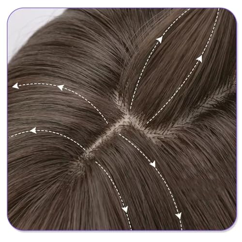 Perruque synthétique lisse avec frange pour masquer la perte de cheveux