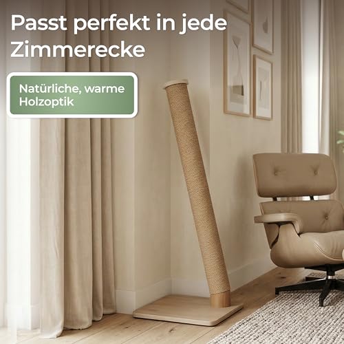 WOOWOOD Kratzbaum Katze - Extrem Stabil, Kratzsäule XXL, Kratzbaum Klein - Kratzstamm für kleine und große Katzen, Cat Scratching Post, Katzenturm, Kratzmöbel Katze aus robustem Sisal, 83 cm – Bild 7