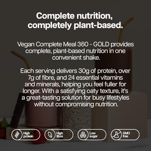 Protein Works | Vegan Complete Meal 360 - GOLD Innovation, Award-Winning Vegan Protein Meal Replacement Shake, Premium Plant-Based Ingredients, Vitamins & Minerals, Strawberries n Cream, 5 Meals, 500g - Image 6