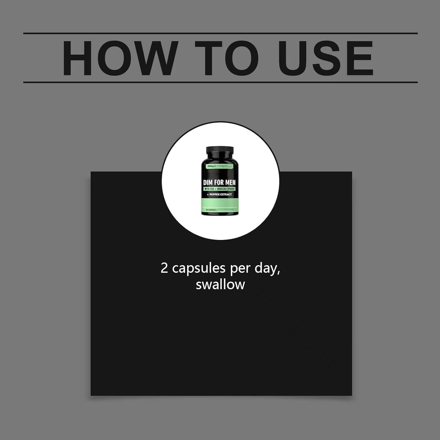 DIM pour hommes 300 mg,[Nouveau] soutient l'équilibre hormonal et la vitalité, 60,1Pcs