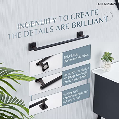 Image of KOKOSIRI Towel Bar Bathroom Towel Holder for Bath Kitchen Cabinet Towel Rails 20 Inch Oil Rubbed Bronze Stainless Steel B4005ORB-L20