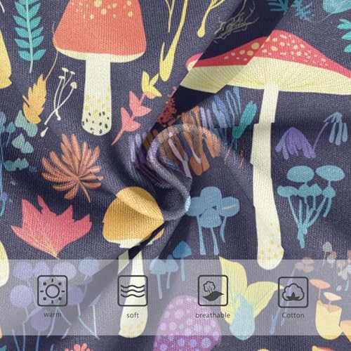 Wusikd Mushrooms Girls' Underwear Cotton Plants Colors Girls Briefs Soft Toddler Underwear 2T3