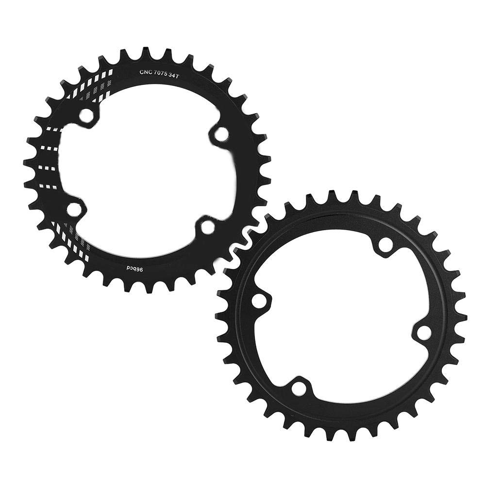 Keenso Taca rowerowa, pierścienie łańcuchowe ze stopu aluminium 32/34/36 / 38T BCD 96 mm do korb rowerowych