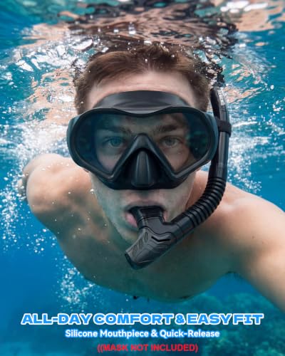 Tubo de snorkel seco Aegend para adultos con clip para máscara para esnórquel - solo snorkel miniatura 5