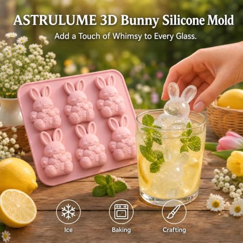 Molde de Hielo Silicona 3D Conejito 6 Cavidades miniatura 2