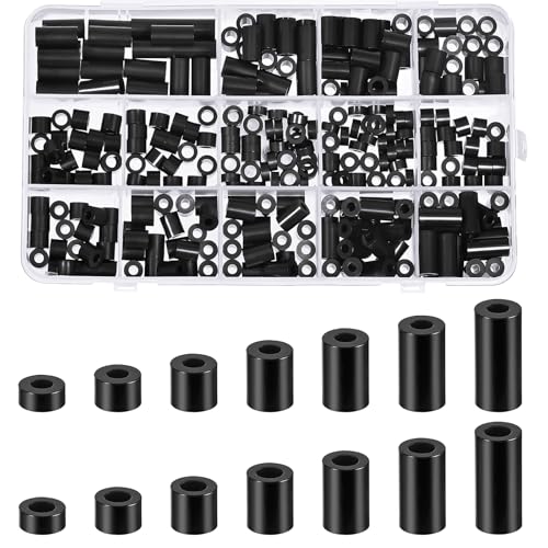 Szaboviktoria 320 Piezas arandelas, Arandelas Espaciadoras, Junta de plástico, Arandelas Separadoras Redondas, Arandelas de Plástico, Arandelas de Naiylon, Arandelas Aislantes