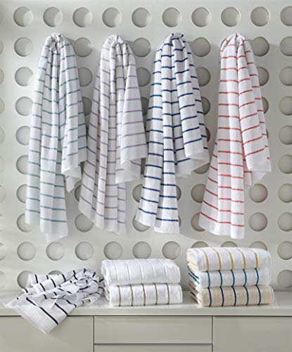 Ritz Cabana Collection Pool Towel (White/Royal Blue Stripes)