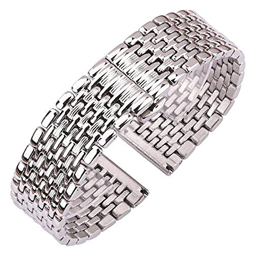 Bracelet de montre acier inoxydable argent homme femme 16mm 18mm 20mm 22mm