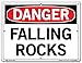 Vestil SI-D-21-B-AC-130 FALLING ROCKS Danger Sign, Aluminum Composite, 0.130" Overall Size, 12.5" W x 9.5" H
