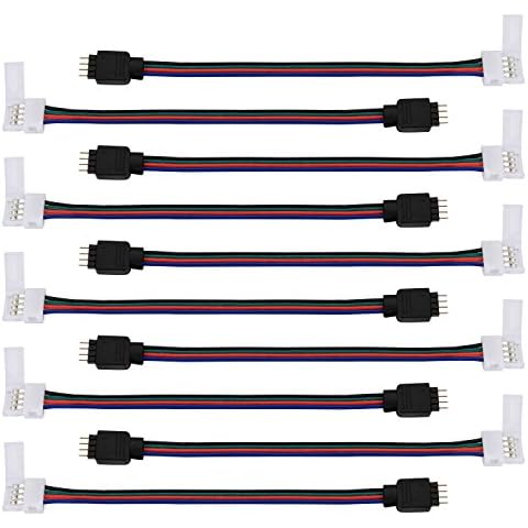 4 Pin LED 5050 RGB Strip Light Connector, 10 mm Wide, 10 Pieces Cover