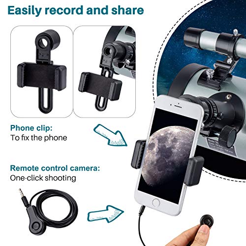 Telescope for Adults & Kids Monocular Refractor Telescope for Astronomy Beginners Professional 700mm76mm with Tripod & Smartphone Adapter - Thumbnail 3