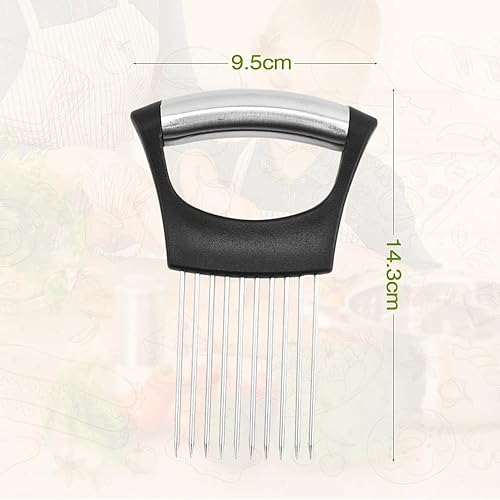 Miniatura 3 de Soporte para rebanadas de cebolla de acero inoxidable, nuevo soporte para rebanadas de cebolla 2025 para rebanar, herramienta auxiliar de picadora,