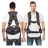 Palmer Safety Fall Protection Construction Safety Harness - QCB Chest and Legs - Aluminum D-Rings - Oil and Dust Resistant - OSHA and ANSI Compliant (2X-Large)